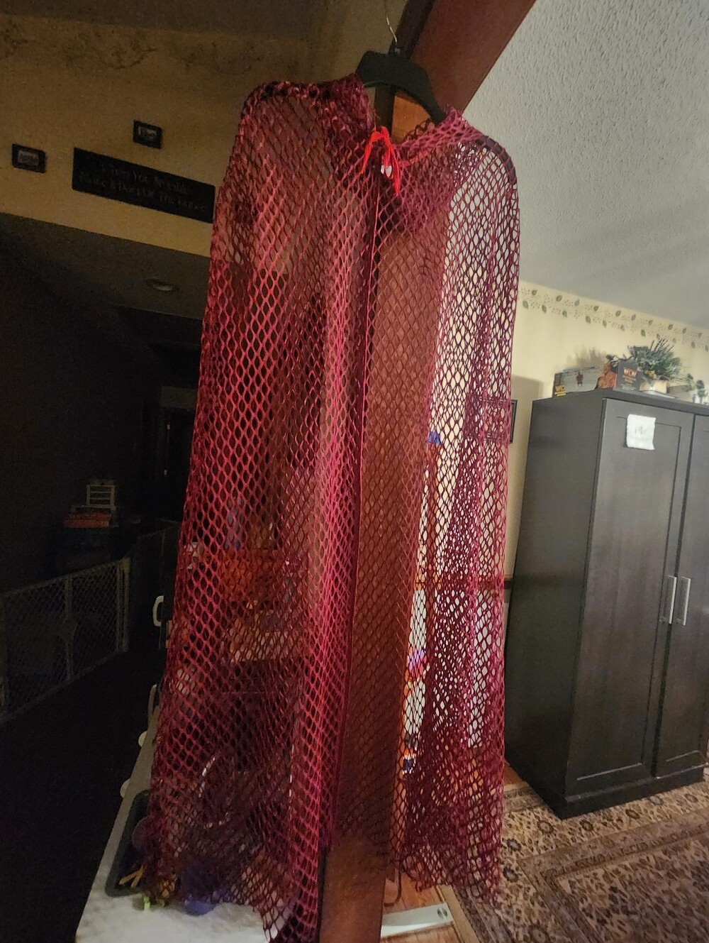 Red Mesh Decorative Throw - Unbranded